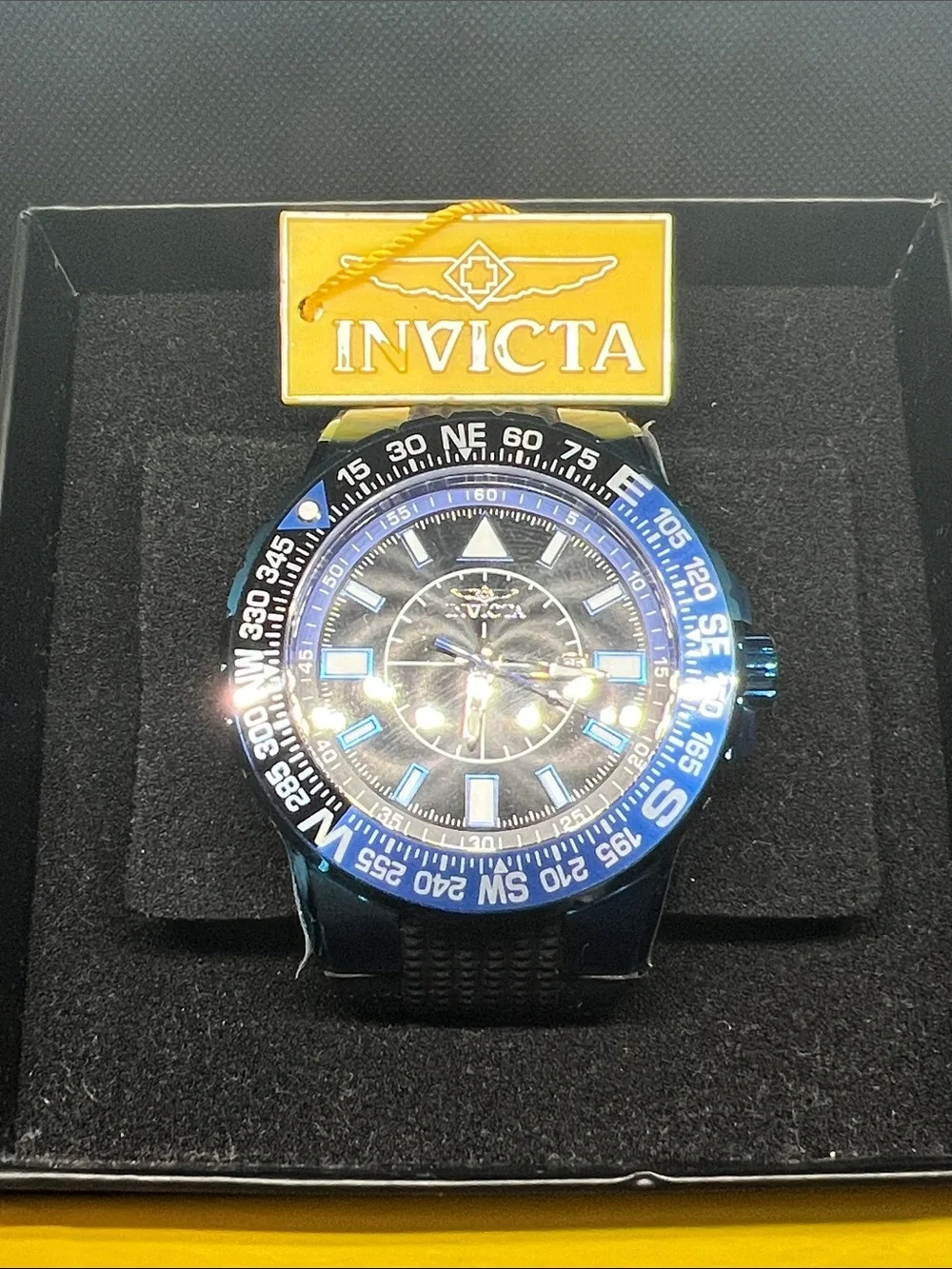 Invicta Blue and Black Men's Compass Bezel Sport Watch